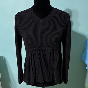 Altar'd State Black Textured V-Neck Blouse